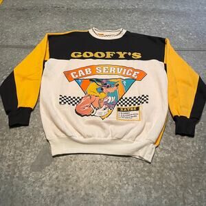 Vintage Disney Goofy’s Taxi Cab Service Colorblock Sweatshirt Mens XL USA 90s